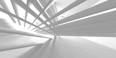 Soyut Beyaz Mimari Tasarım Konsepti. 3d Görüntüleme