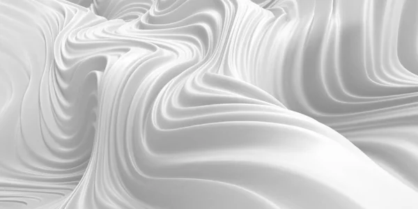 White Abstract Liquid Wavy Background Render Illustration — Stock Photo, Image