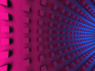 Renkli küpler kaotik inşaat geçmişini engelliyor. 3d hazırlayıcı