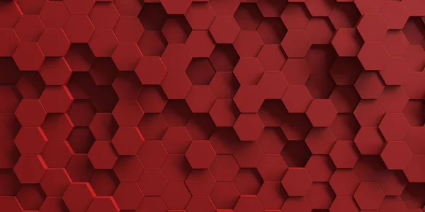 Hexagon Abstract Chaotic Red Bricks Wall Background Inglés Ilustración Renderizado —  Fotos de Stock