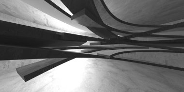 Soyut mimari iç plan. Boş beton oda. 3d hazırlayıcı