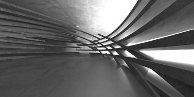 Soyut mimari arka plan. İçi boş beton döşeme. 3d hazırlayıcı