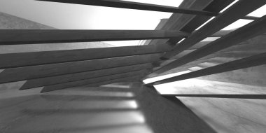 Dark Beton Duvar Mimarisi. Boş Oda. 3d Görüntüleme