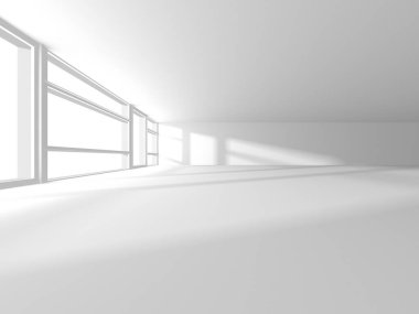 Beyaz Modern Arkaplan. Soyut Bina Konsepti. 3d Hazırlama