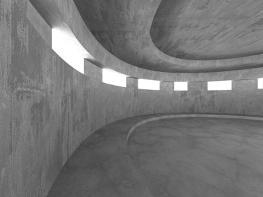 Soyut mimari arka plan. İçi boş beton döşeme. 3d hazırlayıcı