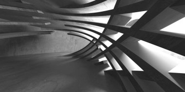 Soyut mimari arka plan. İçi boş beton döşeme. 3d hazırlayıcı