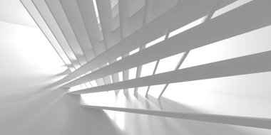 Beyaz Modern Arkaplan. Soyut Bina Konsepti. 3d Hazırlama