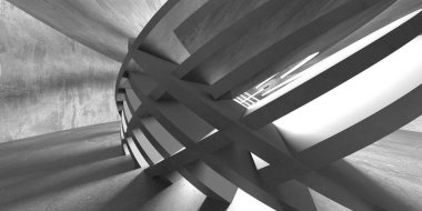 Dark Beton Duvar Mimarisi. Boş Oda. 3d Görüntüleme