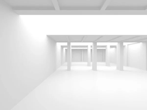Aydınlatılmış Koridor Tasarımı Boş Oda Mimarisi Boyutlu Hazırlama — Stok fotoğraf
