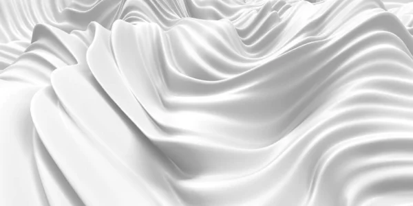 Sfondo Ondulato Liquido Astratto Bianco Illustrazione Rendering — Foto Stock