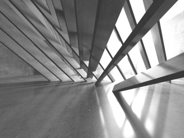 Soyut mimari iç plan. Boş beton oda. 3d hazırlayıcı