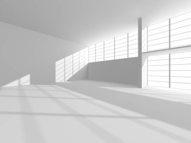 Beyaz Modern Arkaplan. Soyut Bina Konsepti. 3d Hazırlama