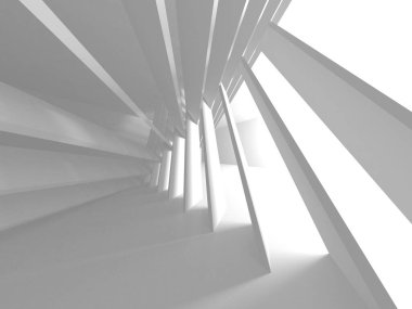 Beyaz Modern Arkaplan. Soyut Bina Konsepti. 3d Hazırlama