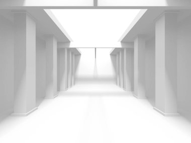 Soyut Beyaz Mimari Tasarım Konsepti. 3d Görüntüleme