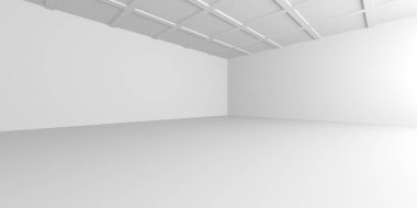 Soyut Beyaz Mimari Tasarım Konsepti. 3d Görüntüleme