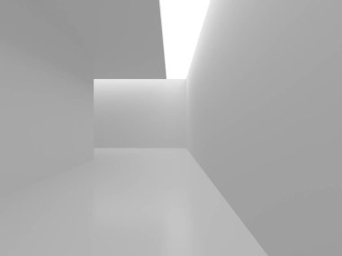 Soyut Beyaz Mimari Tasarım Konsepti. 3d Görüntüleme