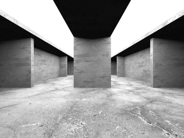 Arquitetura Abstrata Fundo Interior Concreto Áspero Vazio Renderização — Fotografia de Stock