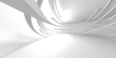 Beyaz Modern Arkaplan. Soyut Bina Konsepti. 3d Hazırlama