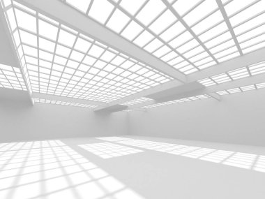 Beyaz Modern Arkaplan. Soyut Bina Konsepti. 3d Hazırlama