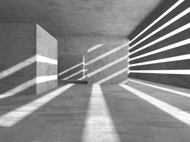 Soyut mimari arka plan. İçi boş beton döşeme. 3d hazırlayıcı