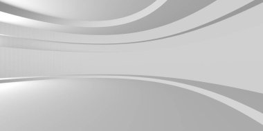 Beyaz Modern Arkaplan. Soyut Bina Konsepti. 3d Hazırlama