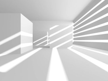 Beyaz Modern Arkaplan. Soyut Bina Konsepti. 3d Hazırlama