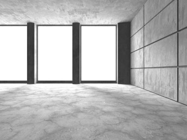 Soyut mimari arka plan. İçi boş beton döşeme. 3d hazırlayıcı