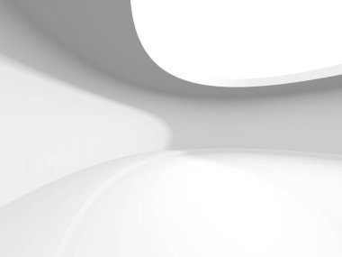 Beyaz Modern Arkaplan. Soyut Bina Konsepti. 3d Hazırlama