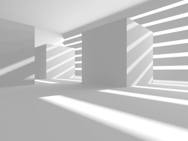 Soyut Beyaz Mimari Tasarım Konsepti. 3d Görüntüleme