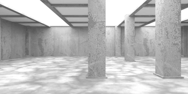 Dark Concrete Wall Architecture Empty Room Render Illustration — Stock Photo, Image