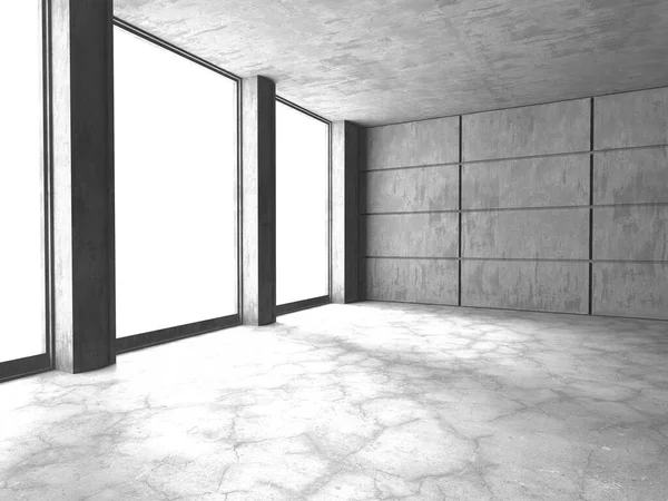 Dark Concrete Wall Architecture Empty Room Render Illustration — Stock Photo, Image