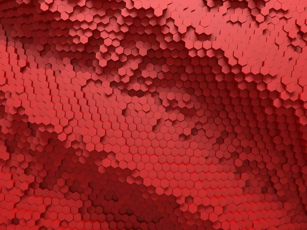 Hexagon Abstrato Tijolos Vermelhos Fundo Ilustração Renderização — Fotografia de Stock