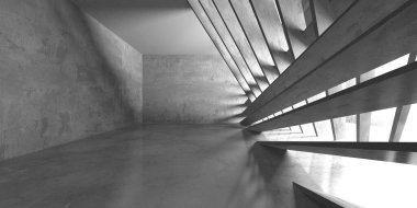 Soyut mimari iç plan. Boş beton oda. 3d hazırlayıcı