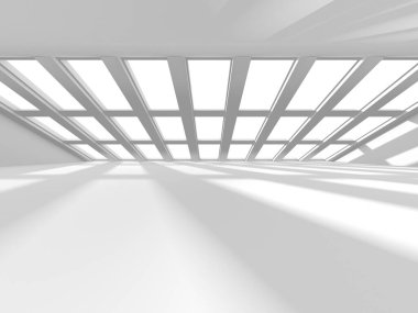 Aydınlatılmış koridor iç tasarımı. Boş Oda İç mimarisi. 3 Boyutlu Hazırlama