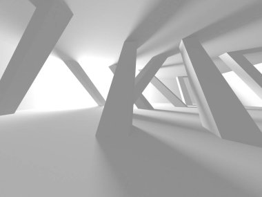 Aydınlatılmış koridor iç tasarımı. Boş Oda İç mimarisi. 3 Boyutlu Hazırlama