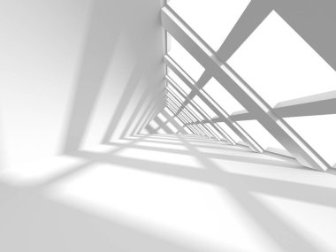 Beyaz Modern Arkaplan. Soyut Bina Konsepti. 3d Hazırlama