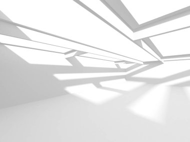 Beyaz Modern Arkaplan. Soyut Bina Konsepti. 3d Hazırlama