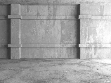Soyut mimari arka plan. İçi boş beton döşeme. 3d hazırlayıcı