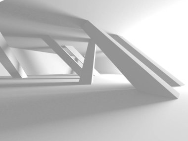 Soyut Beyaz Mimari Tasarım Konsepti. 3d Görüntüleme