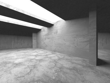 Soyut mimari arka plan. İçi boş beton döşeme. 3d hazırlayıcı