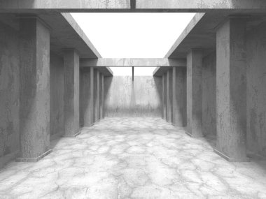 Soyut mimari arka plan. İçi boş beton döşeme. 3d hazırlayıcı