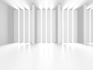 Beyaz Modern Arkaplan. Soyut Bina Konsepti. 3d Hazırlama