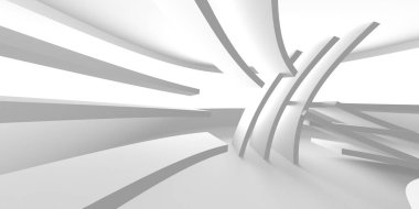 Beyaz Modern Arkaplan. Soyut Bina Konsepti. 3d Hazırlama