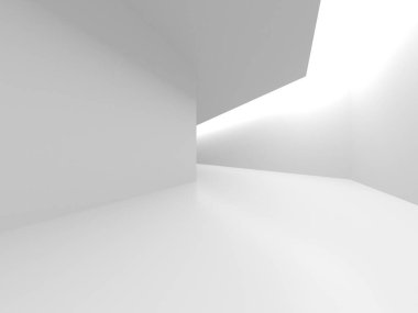 Soyut Beyaz Mimari Tasarım Konsepti. 3d Görüntüleme