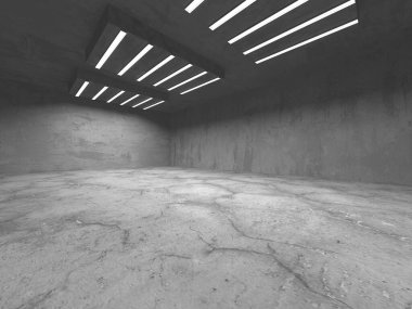 Soyut mimari arka plan. İçi boş beton döşeme. 3d hazırlayıcı