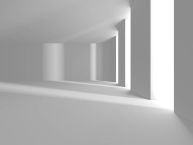 Soyut Beyaz Mimari Tasarım Konsepti. 3d Görüntüleme