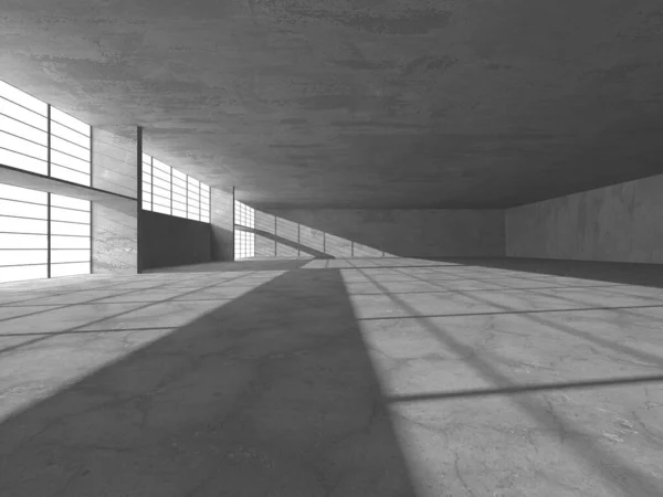 Arquitetura Abstrata Fundo Interior Concreto Áspero Vazio Renderização — Fotografia de Stock