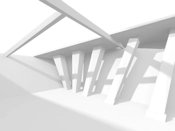 Fundo Moderno Branco Conceito Construção Abstrato Render — Fotografia de Stock