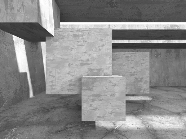 Contexte Architectural Abstrait Intérieur Béton Brut Vide Rendu — Photo