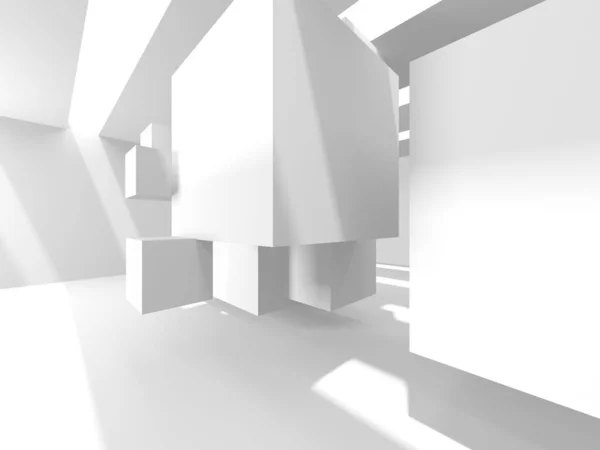 Abstract White Architecture Design Concept Inglês Ilustração Renderização — Fotografia de Stock